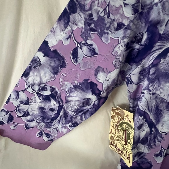 ONE WORLD Purple Floral Tunic Top - Picture 3 of 7